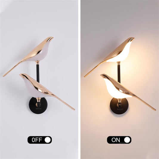 Nordic LED Magpie Wall Light – Touch Switch Home Decor Accent